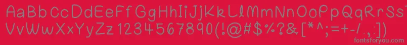 Laurenawrecksus Font – Gray Fonts on Red Background