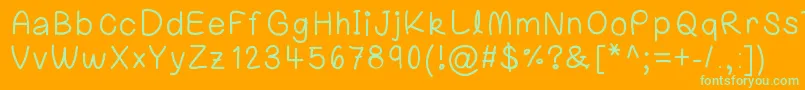 Laurenawrecksus Font – Green Fonts on Orange Background