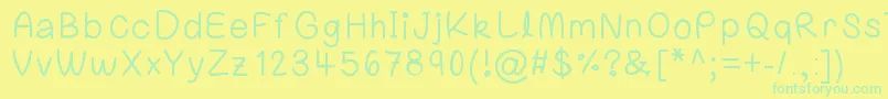 Laurenawrecksus Font – Green Fonts on Yellow Background