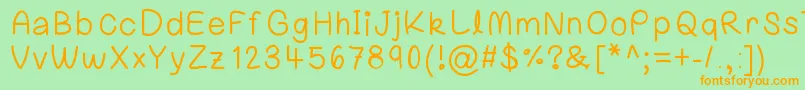 Laurenawrecksus Font – Orange Fonts on Green Background