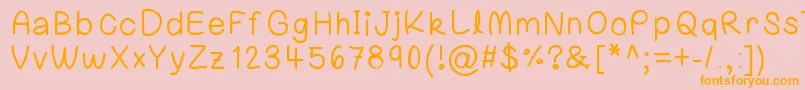 Laurenawrecksus Font – Orange Fonts on Pink Background