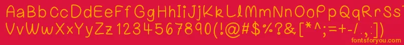 Laurenawrecksus Font – Orange Fonts on Red Background