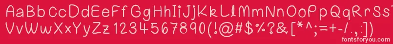 Laurenawrecksus Font – Pink Fonts on Red Background