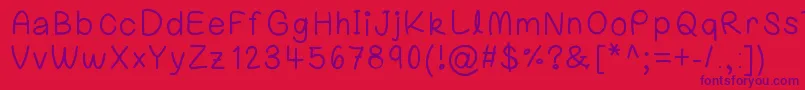 Laurenawrecksus Font – Purple Fonts on Red Background