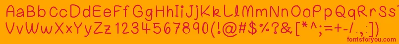 Laurenawrecksus Font – Red Fonts on Orange Background