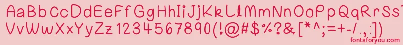 Laurenawrecksus Font – Red Fonts on Pink Background