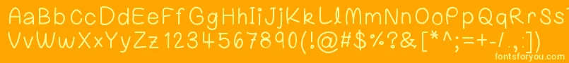 Laurenawrecksus Font – Yellow Fonts on Orange Background