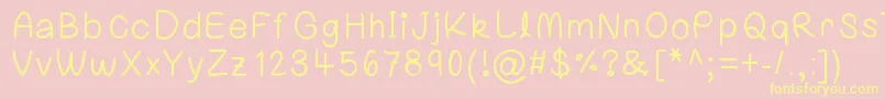 Laurenawrecksus Font – Yellow Fonts on Pink Background