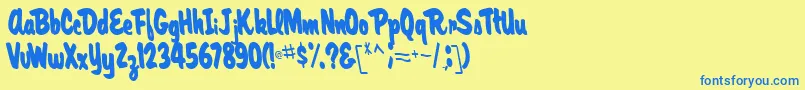 ArtisRegular Font – Blue Fonts on Yellow Background