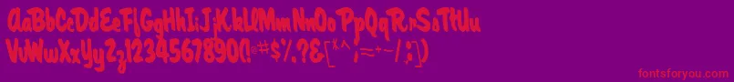 ArtisRegular-Schriftart – Rote Schriften auf violettem Hintergrund