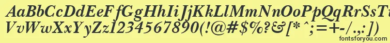 PasmaBoldItalic.001.001 Font – Black Fonts on Yellow Background