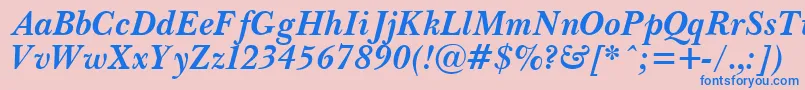 フォントPasmaBoldItalic.001.001 – ピンクの背景に青い文字