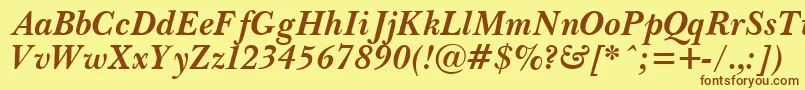 Czcionka PasmaBoldItalic.001.001 – brązowe czcionki na żółtym tle