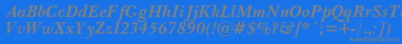 フォントPasmaBoldItalic.001.001 – 青い背景に灰色の文字