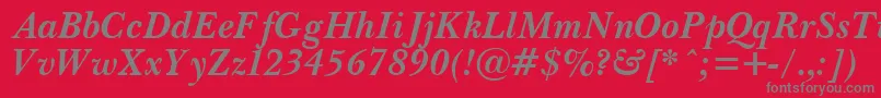 PasmaBoldItalic.001.001 Font – Gray Fonts on Red Background