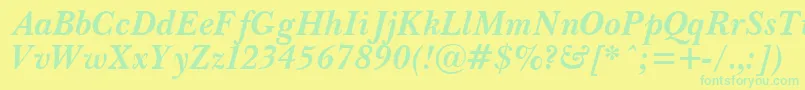 Czcionka PasmaBoldItalic.001.001 – zielone czcionki na żółtym tle