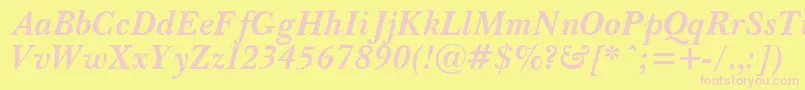 PasmaBoldItalic.001.001 Font – Pink Fonts on Yellow Background