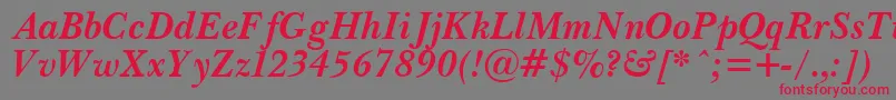 PasmaBoldItalic.001.001 Font – Red Fonts on Gray Background