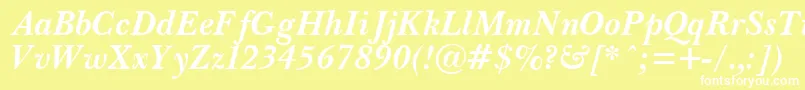 PasmaBoldItalic.001.001 Font – White Fonts on Yellow Background