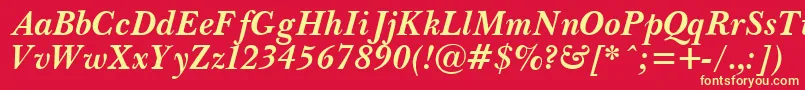 Шрифт PasmaBoldItalic.001.001 – жёлтые шрифты на красном фоне