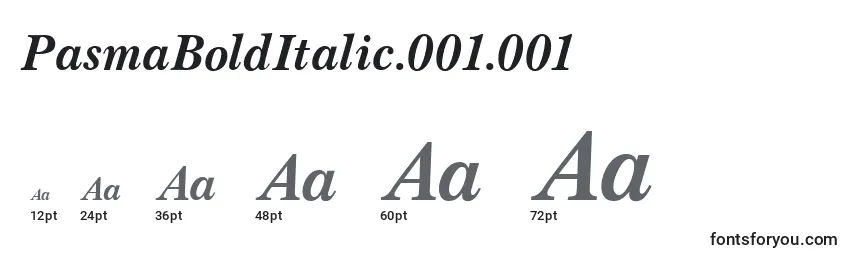 PasmaBoldItalic.001.001 Font Sizes