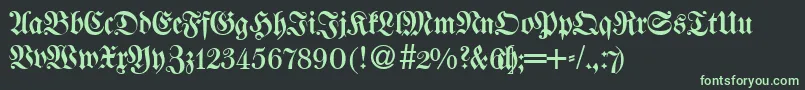 WalbaumfrakturRegularDb Font – Green Fonts on Black Background