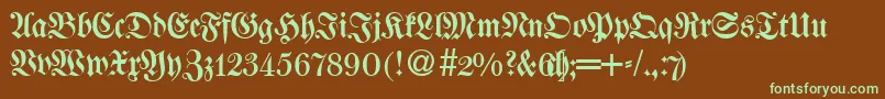 WalbaumfrakturRegularDb Font – Green Fonts on Brown Background