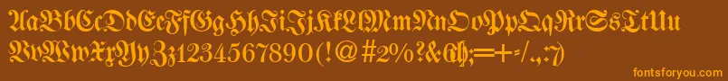 WalbaumfrakturRegularDb Font – Orange Fonts on Brown Background