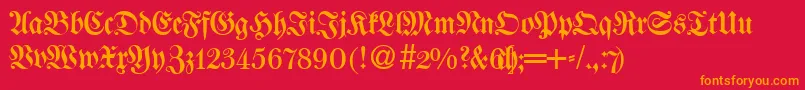 WalbaumfrakturRegularDb Font – Orange Fonts on Red Background