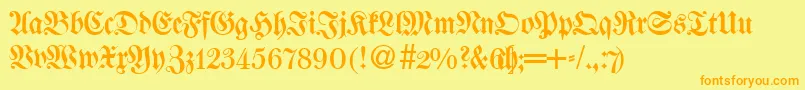 WalbaumfrakturRegularDb Font – Orange Fonts on Yellow Background