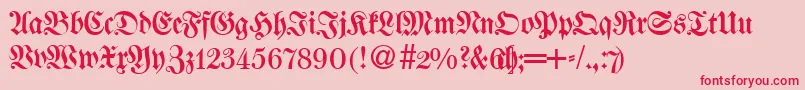 WalbaumfrakturRegularDb Font – Red Fonts on Pink Background