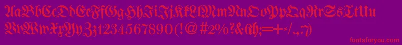 WalbaumfrakturRegularDb Font – Red Fonts on Purple Background