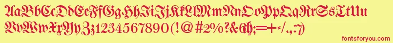 WalbaumfrakturRegularDb Font – Red Fonts on Yellow Background