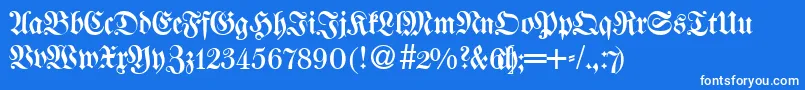 WalbaumfrakturRegularDb Font – White Fonts on Blue Background