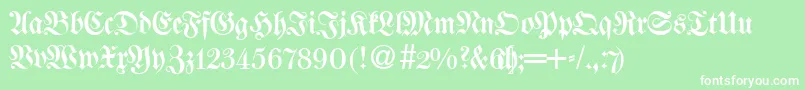 WalbaumfrakturRegularDb Font – White Fonts on Green Background