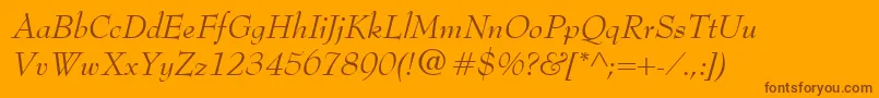 BernhardModernItalic Font – Brown Fonts on Orange Background