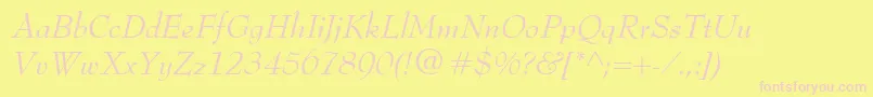 BernhardModernItalic Font – Pink Fonts on Yellow Background