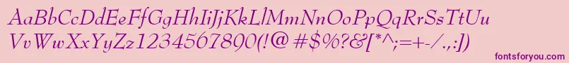 BernhardModernItalic Font – Purple Fonts on Pink Background