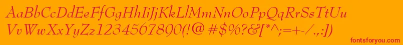 BernhardModernItalic Font – Red Fonts on Orange Background