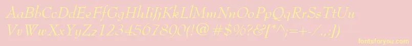 BernhardModernItalic Font – Yellow Fonts on Pink Background