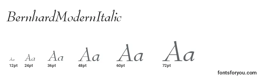 Размеры шрифта BernhardModernItalic