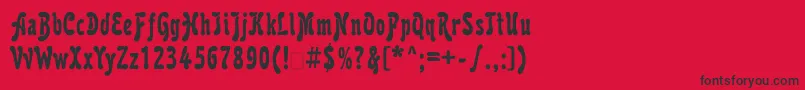 フォントKarollattt – 赤い背景に黒い文字