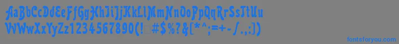 フォントKarollattt – 灰色の背景に青い文字