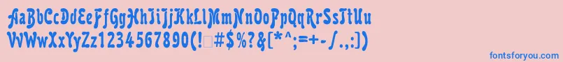 Karollattt Font – Blue Fonts on Pink Background