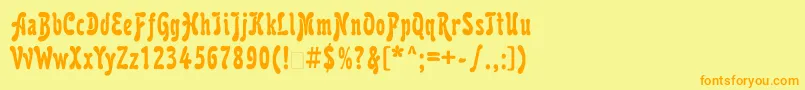 Karollattt Font – Orange Fonts on Yellow Background