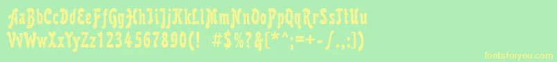 Karollattt Font – Yellow Fonts on Green Background