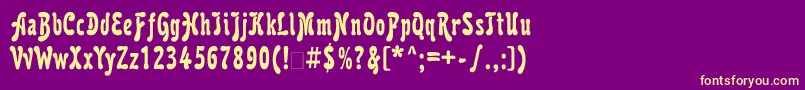 フォントKarollattt – 紫の背景に黄色のフォント