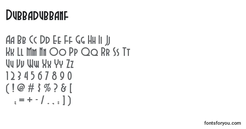 Schriftart Dubbadubbanf – Alphabet, Zahlen, spezielle Symbole