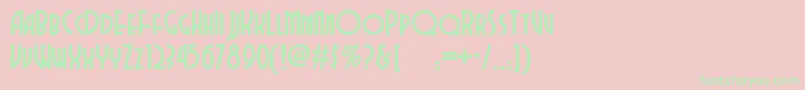 フォントDubbadubbanf – ピンクの背景に緑の文字