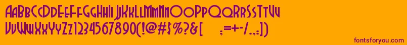 フォントDubbadubbanf – オレンジの背景に紫のフォント